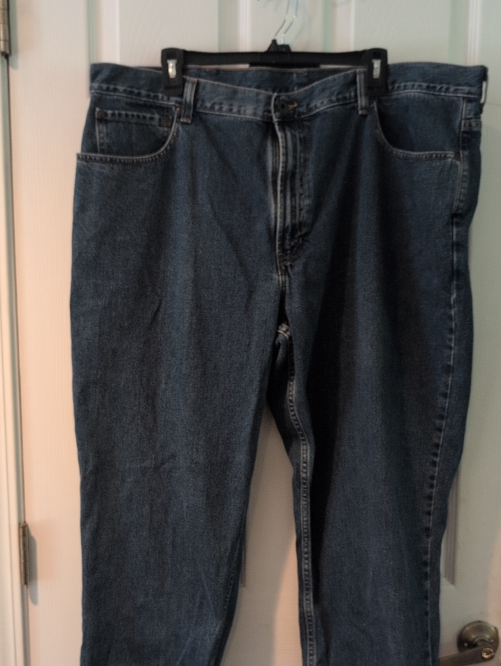 L.L. Bean Men's Relaxed Straight Jeans in Dark Blue Denim